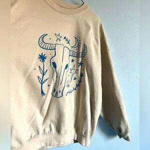 Abstract cow skull sweatshirt